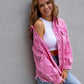 Distressed Drop Shoulder Denim Jacket - DAVERRI FASHIONS