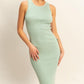 HYFVE Ribbed Round Neck Sleeveless Knit Midi Dress - DAVERRI FASHIONS