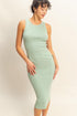 HYFVE Ribbed Round Neck Sleeveless Knit Midi Dress - DAVERRI FASHIONS