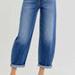 RISEN Full Size High Rise Crop Mild Barrel Jeans Plus Size Jeans