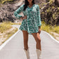 Long Sleeve V-Neck Mini Dress - DAVERRI FASHIONS
