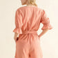 And The Why Flounce Sleeves Romper with Belt - DAVERRI FASHIONS