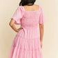 Davi & Dani Jacquard Checker Smocking Tiered Dress Mini Dresses