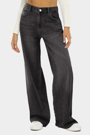 Black High Waist Wide Leg Jeans | Jeans Daverri Fashions