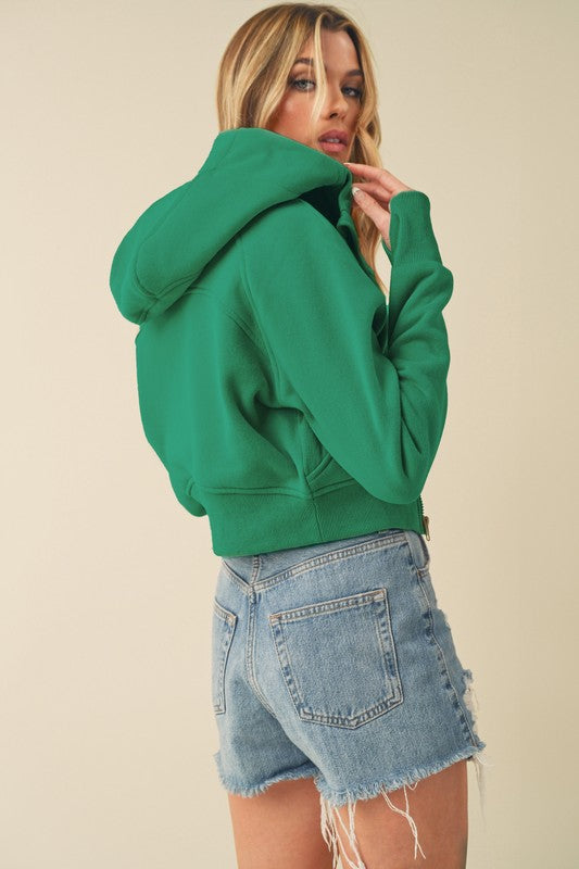 Aemi + Co Cropped Hooded Jacket Jackets