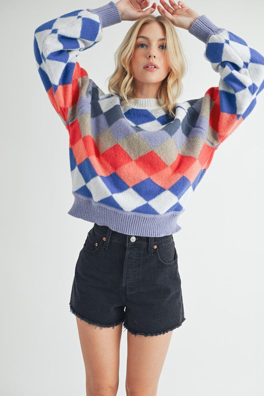 Aemi + Co Crewneck Raglan Sleeve Pullover Sweater Sweaters