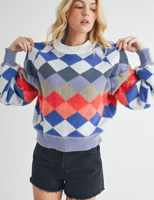 MULTI Aemi + Co Crewneck Raglan Sleeve Pullover Sweater | Sweaters Daverri Fashions