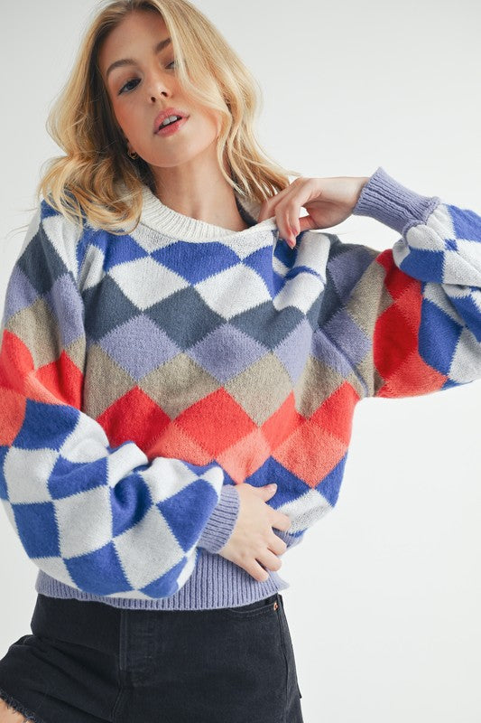 Aemi + Co Crewneck Raglan Sleeve Pullover Sweater Sweaters