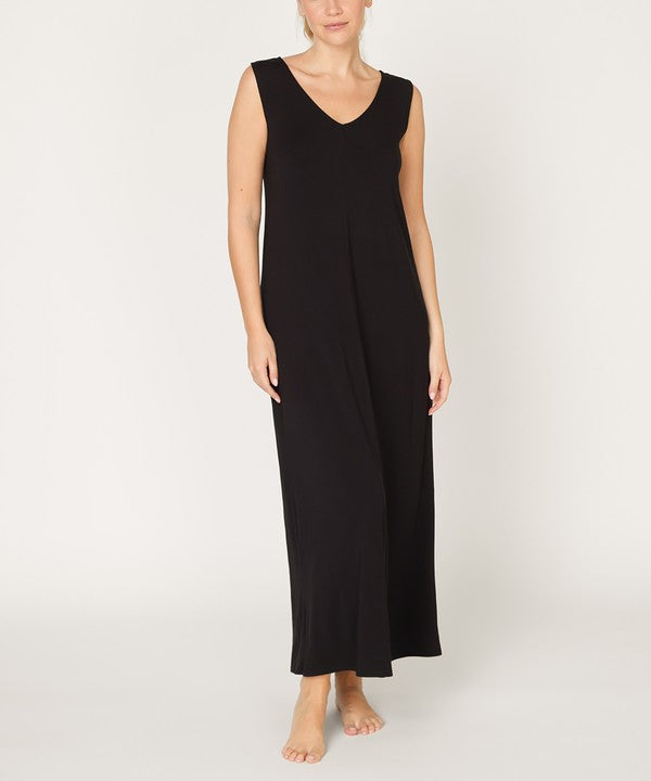 BAMBOO REVERSIBLE SUMMER DRESS BLACK