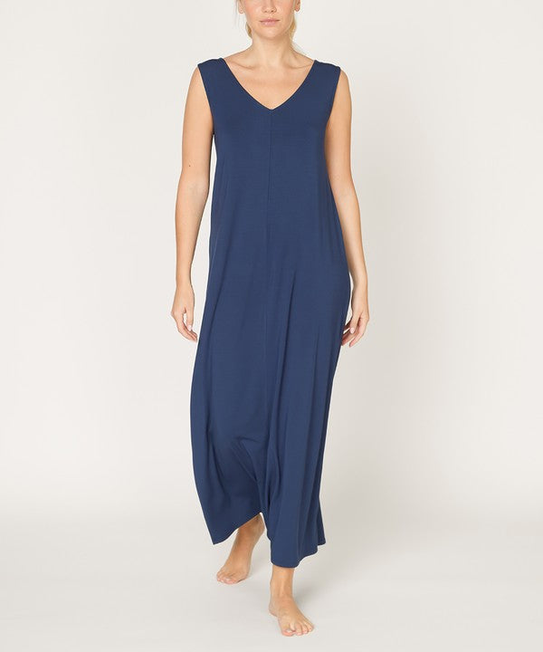 BAMBOO REVERSIBLE SUMMER DRESS SLATE NAVY