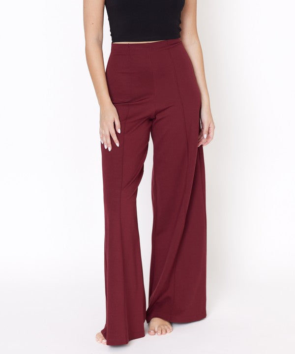 Bamboo Wide Leg Ponte Pants Pants