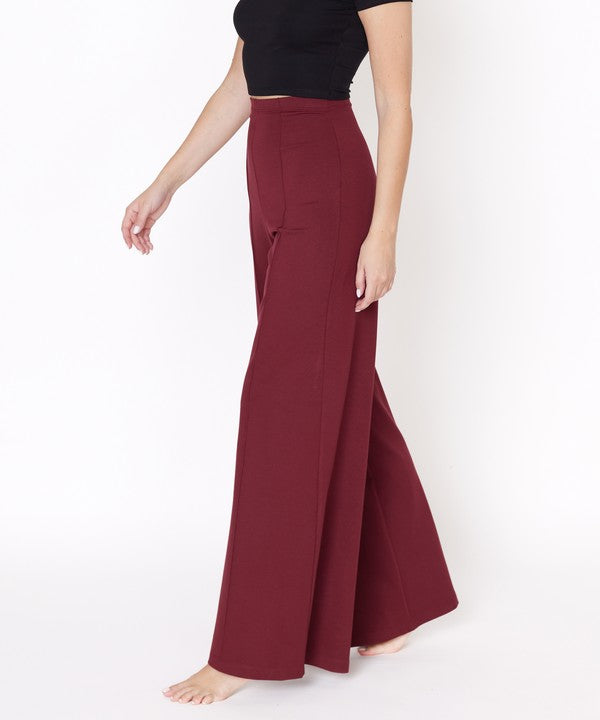 Bamboo Wide Leg Ponte Pants Pants