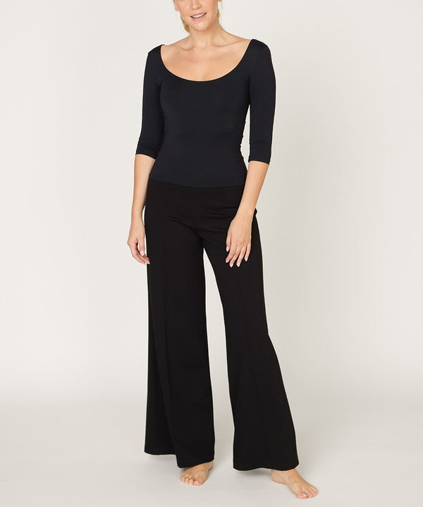 Bamboo Wide Leg Ponte Pants Pants