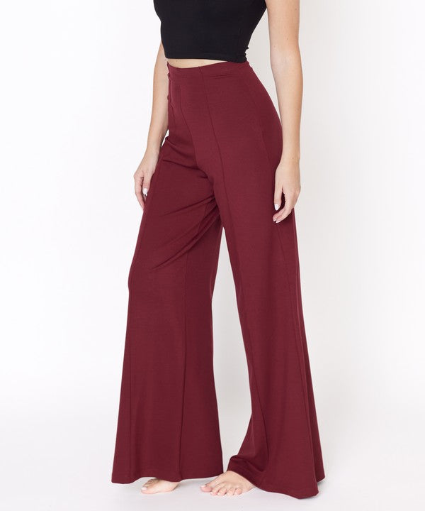 Bamboo Wide Leg Ponte Pants Pants