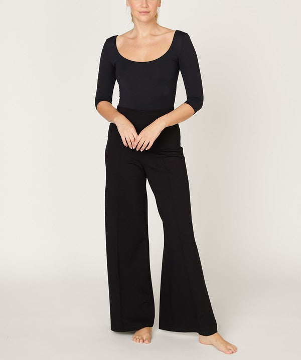 Bamboo Wide Leg Ponte Pants Pants