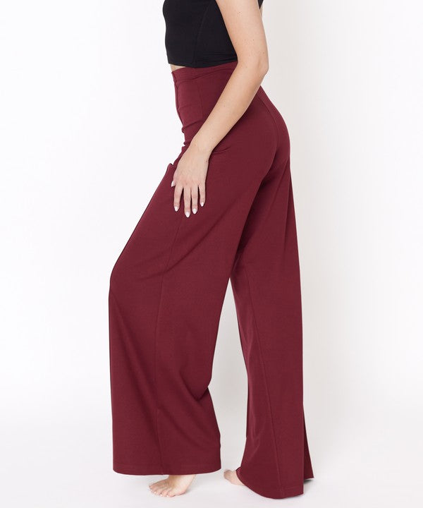 Bamboo Wide Leg Ponte Pants Pants