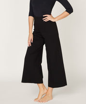 PONTE WIDE LEG ANKLE LENGTH PANTS NAVY