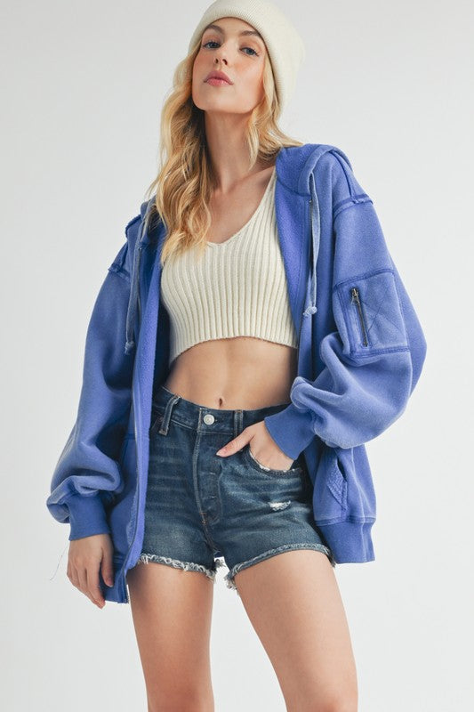 Fiori Hoodie Jacket BLUE Jackets
