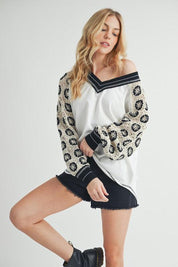 Deina Crochet Sleeve Tee | T-Shirts Daverri Fashions