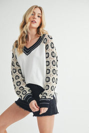 Deina Crochet Sleeve Tee | T-Shirts Daverri Fashions