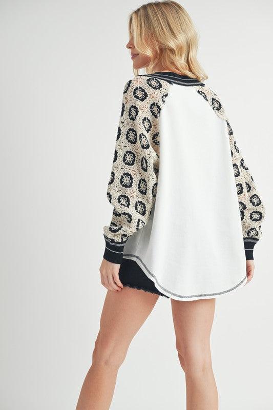 Deina Crochet Sleeve Tee - DAVERRI FASHIONS