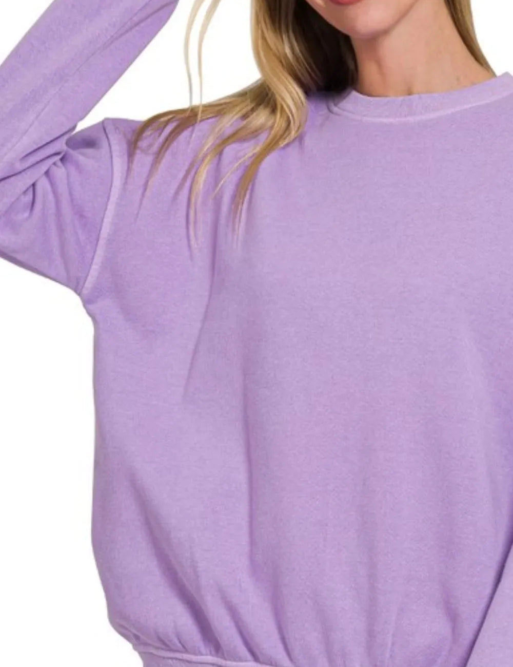 Zenana Soft Fleece Pigment Dye Round-neck Sweatshirts | Sweatshirts Daverri Fashions