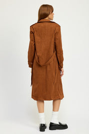 Suede Trench Coat Tops