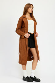 Suede Trench Coat Tops