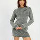MOCK NECK MINI RIB DRESS - DAVERRI FASHIONS