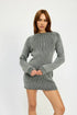 MOCK NECK MINI RIB DRESS - DAVERRI FASHIONS