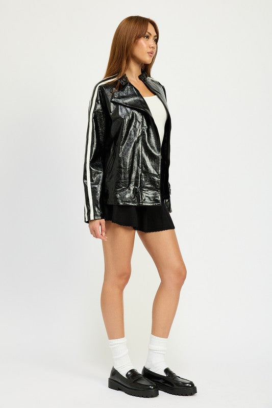 OVERSIZED MOTO PU JACKET | Jackets Daverri Fashions