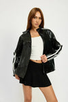 OVERSIZED MOTO PU JACKET - DAVERRI FASHIONS