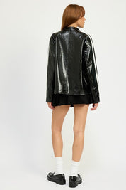 OVERSIZED MOTO PU JACKET | Jackets Daverri Fashions