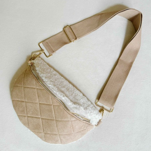 Quilted Luxe Sling Bag Taupe OS