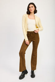 LACE UP SUEDE FLARED PANTS | Daverri Fashions
