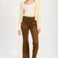 LACE UP SUEDE FLARED PANTS - DAVERRI FASHIONS