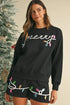 Sequin Merry Graphic Pullover and Shorts Set - DAVERRI FASHIONS