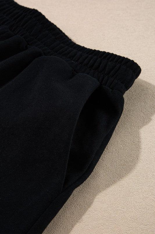 Sequin Merry Graphic Pullover and Shorts Set - DAVERRI FASHIONS