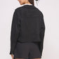 BELTED LONG SLEEVE ZIPPERED SUEDE MOTO JACKET