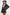 BELTED LONG SLEEVE ZIPPERED SUEDE MOTO JACKET BLACK