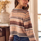 SO ME Textured Variegated Multi Color Cardigan in cozy striped knit