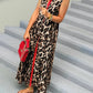 Plus Size Leopard Print Sleeveless Maxi Dress - DAVERRI FASHIONS
