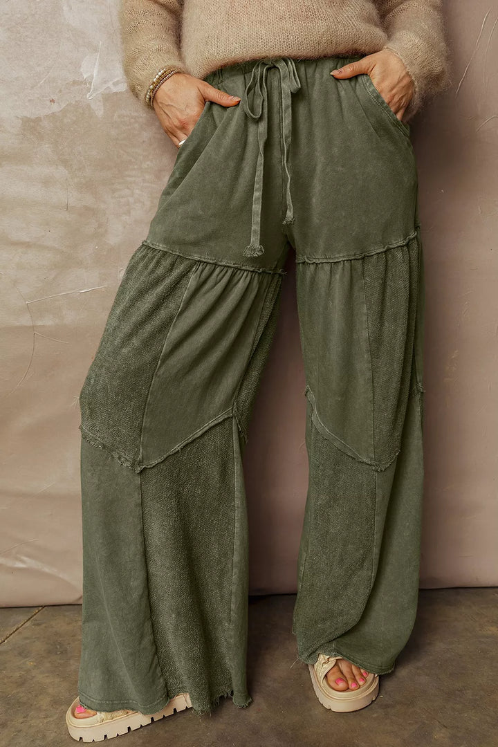 Tiered Wide Leg Pants | Pants Daverri Fashions