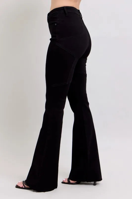 Judy Blue Full Size High Waist Star Seam Detail Flare Jeans