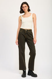 Mid Rise Front Pocket Jeans Bottoms