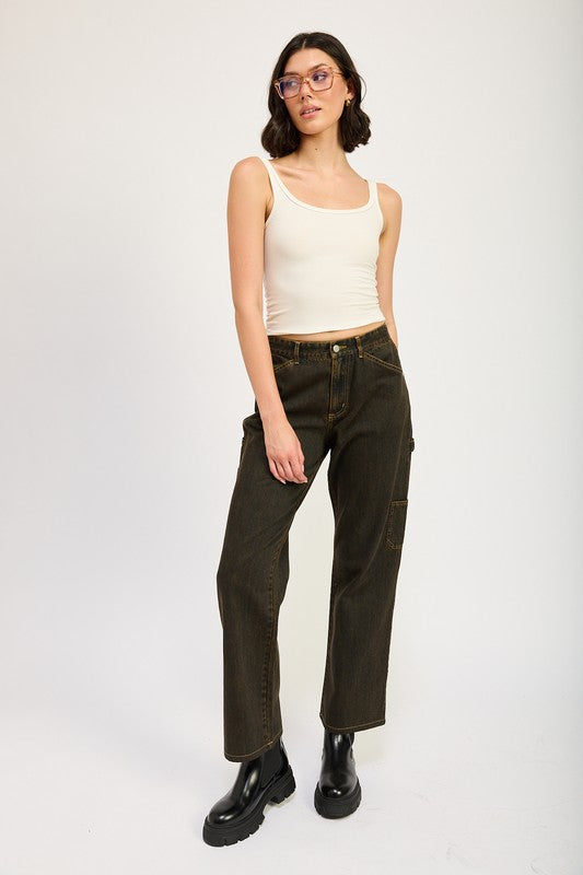 Mid Rise Front Pocket Jeans Bottoms