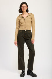 CROPPED HOODIE ZIP UP | Hoodies Daverri Fashions