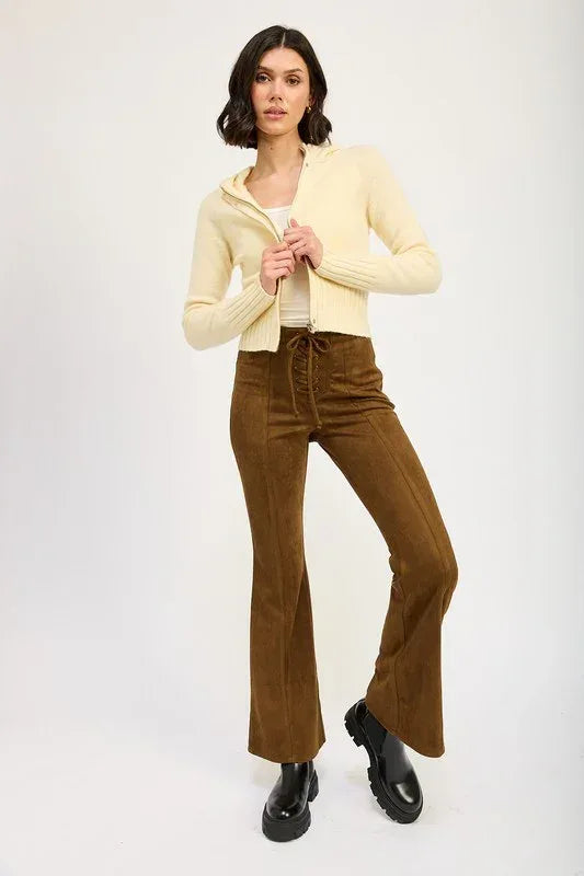 CROPPED HOODIE ZIP UP - DAVERRI FASHIONS