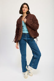 RUCHED PUFF JACKET | Jackets Daverri Fashions
