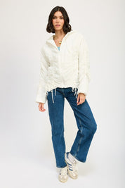 RUCHED PUFF JACKET | Jackets Daverri Fashions